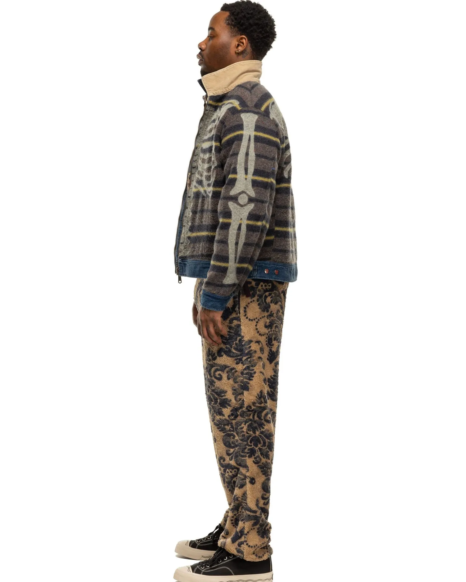 Damask Fleece Easy Pants Beige