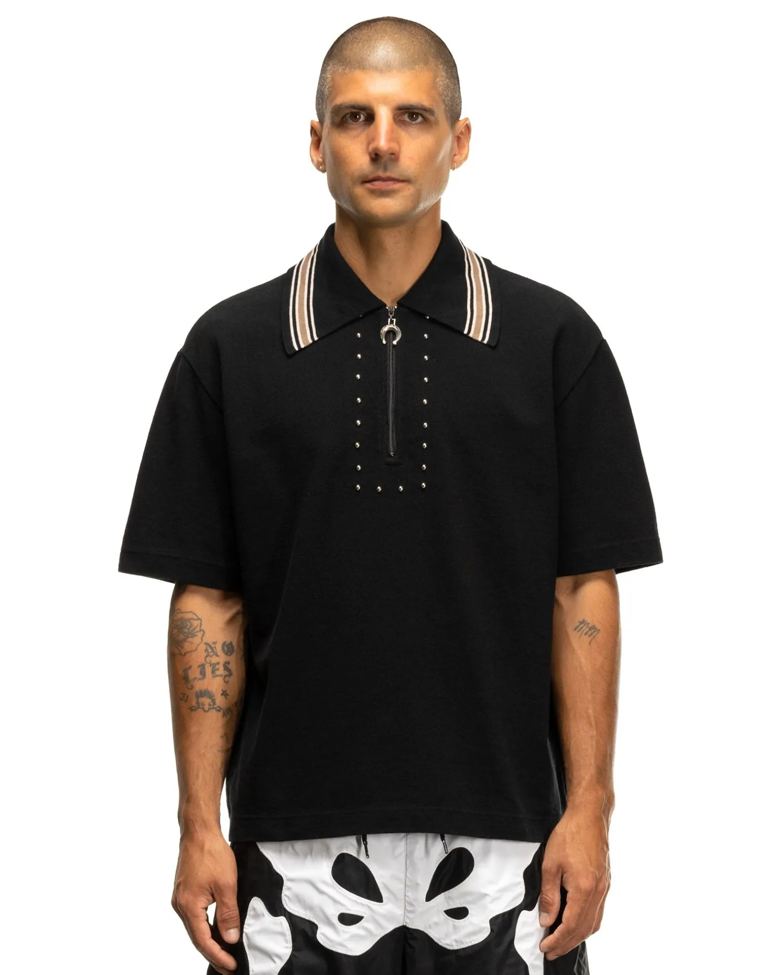 Densed Piquet Wrangle Collar Zip-Up Pueblo Polo