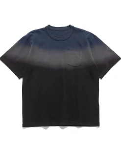 Dip Dye T-Shirt Navy X Grey