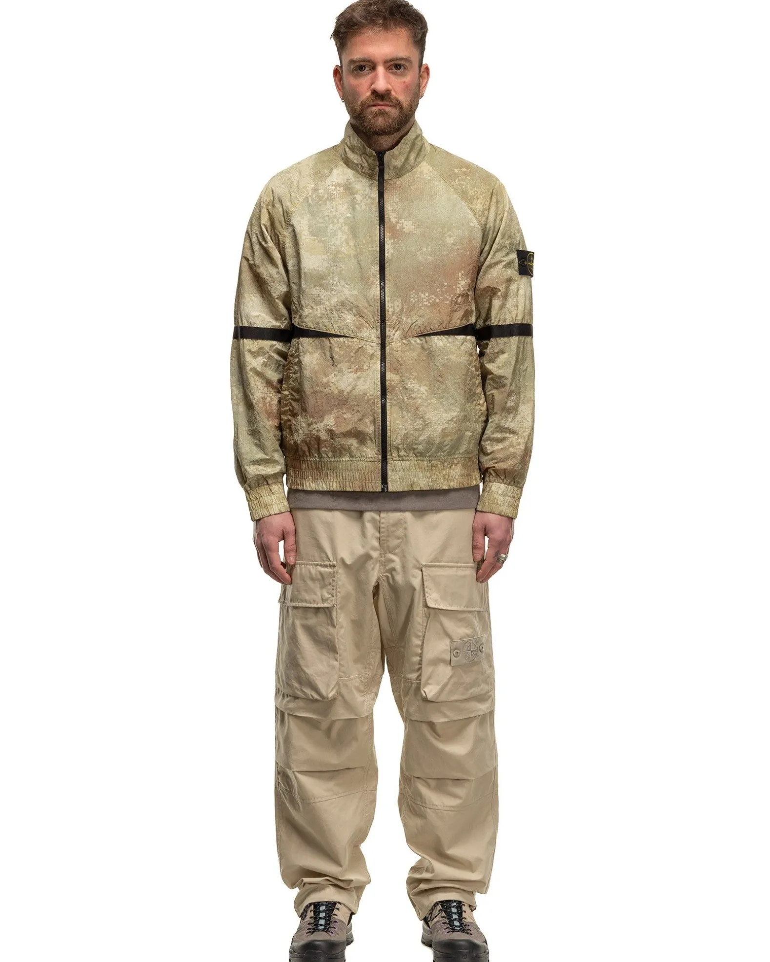 Dissolving Grid Camo Jacket Natural Beige