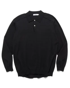 Dweller L/S Polo Sweater C/P Yarn Black