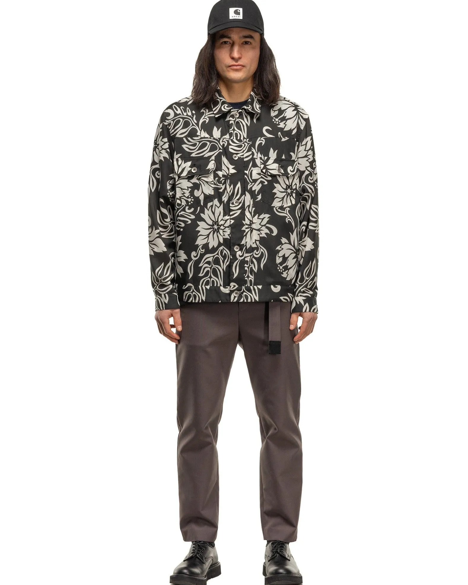 Floral Print Blouson Black