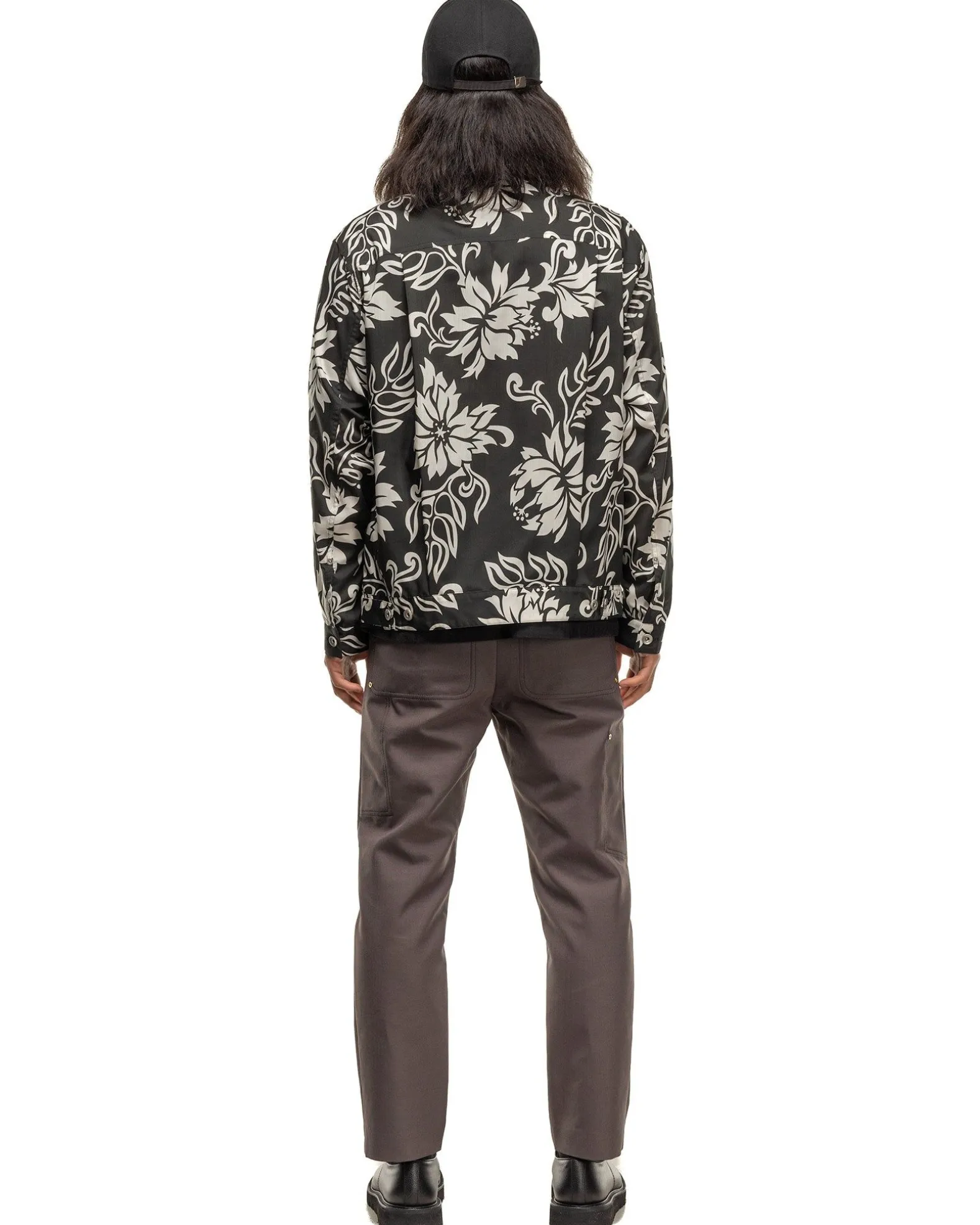 Floral Print Blouson Black