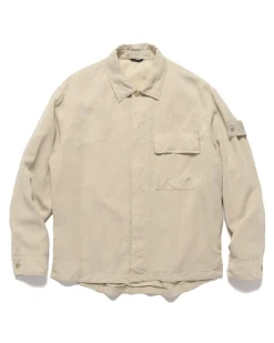 Ghost Piece Cupro Raso Comfort Fit Overshirt Beige