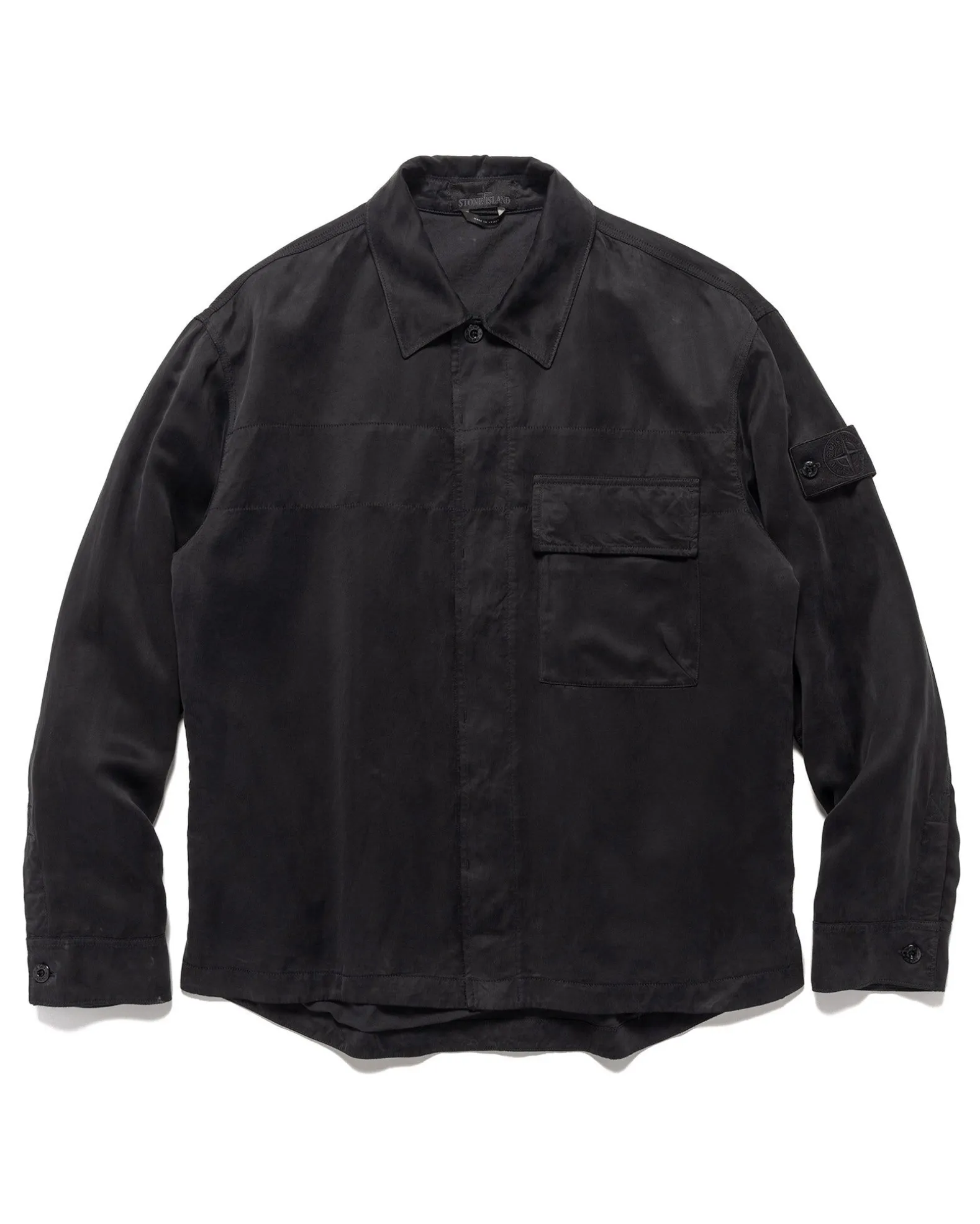 Ghost Piece Cupro Raso Comfort Fit Overshirt Black