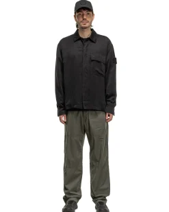 Ghost Piece Cupro Raso Comfort Fit Overshirt Black