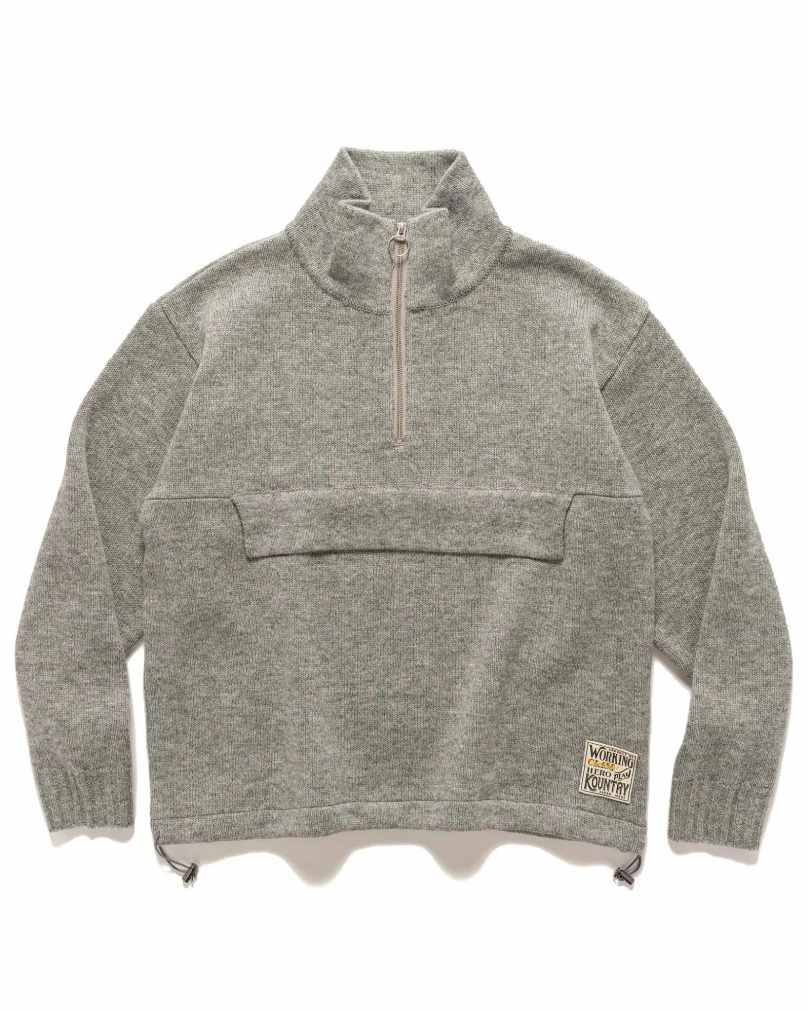 5G Shetland Wool Half Zip Anorak Grey