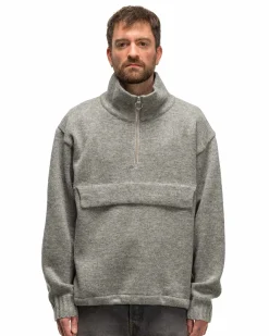5G Shetland Wool Half Zip Anorak Grey