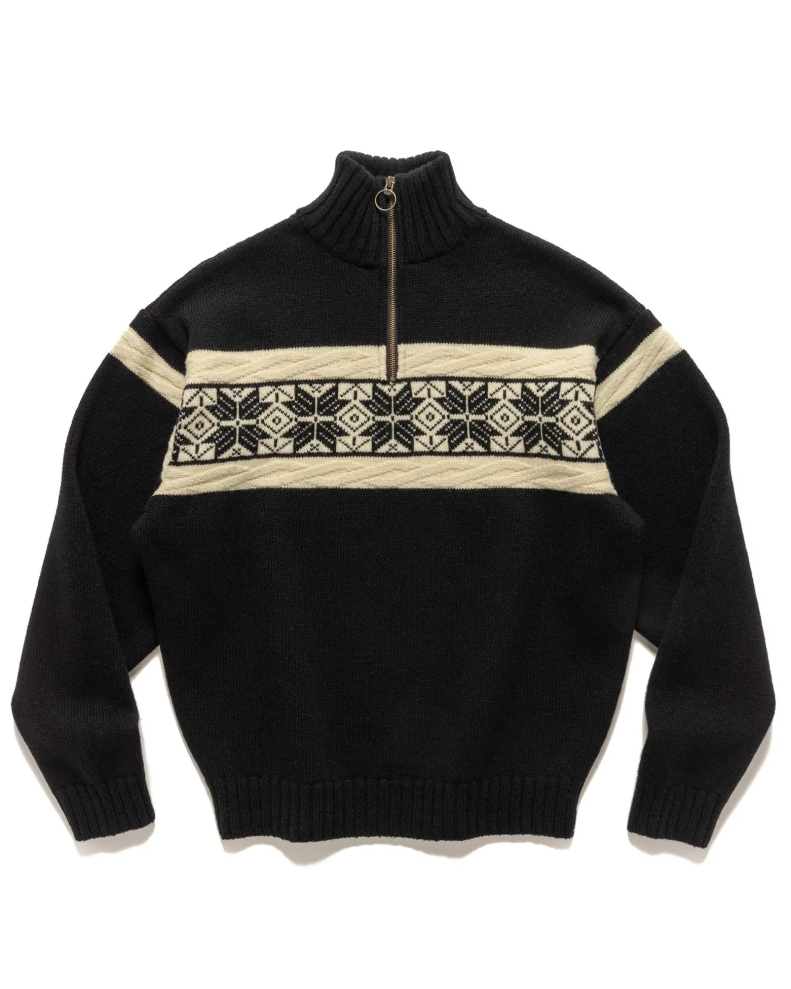 5G Wool Snow Half Zip Sweater Black