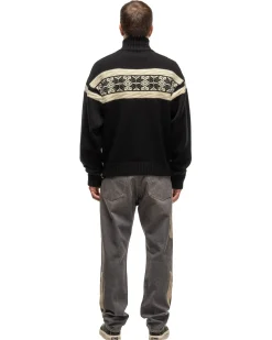 5G Wool Snow Half Zip Sweater Black