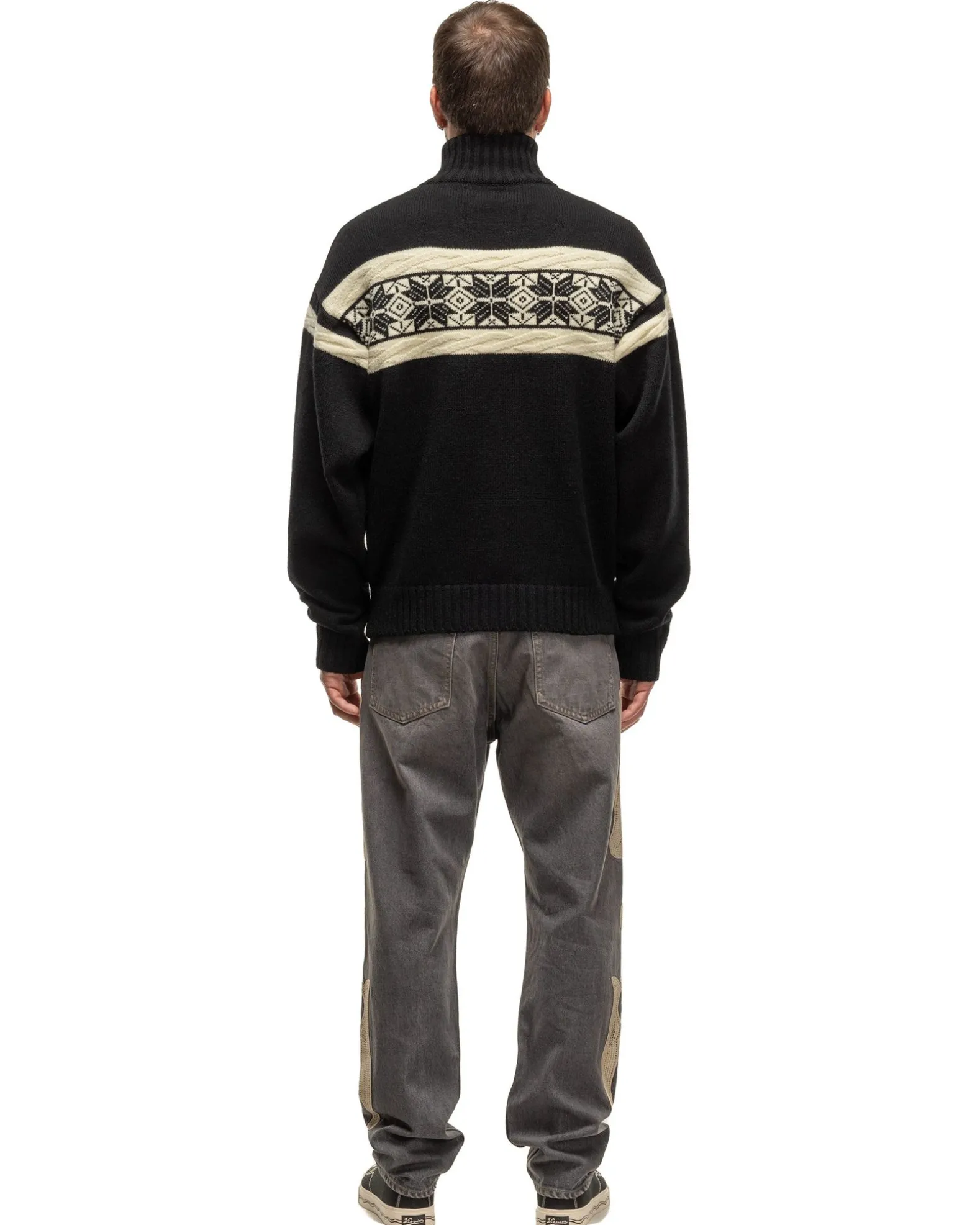5G Wool Snow Half Zip Sweater Black