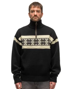 5G Wool Snow Half Zip Sweater Black