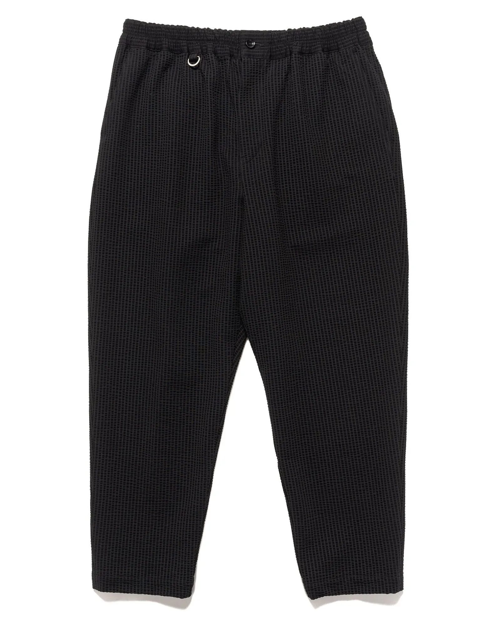 High Gauge Wave Stripe Cropped Tapered Easy Pants Black