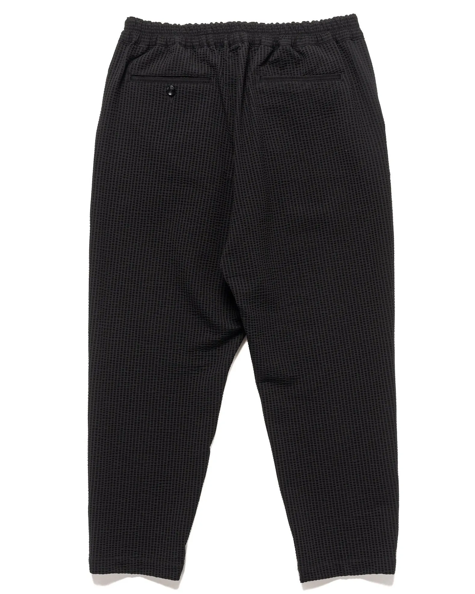 High Gauge Wave Stripe Cropped Tapered Easy Pants Black