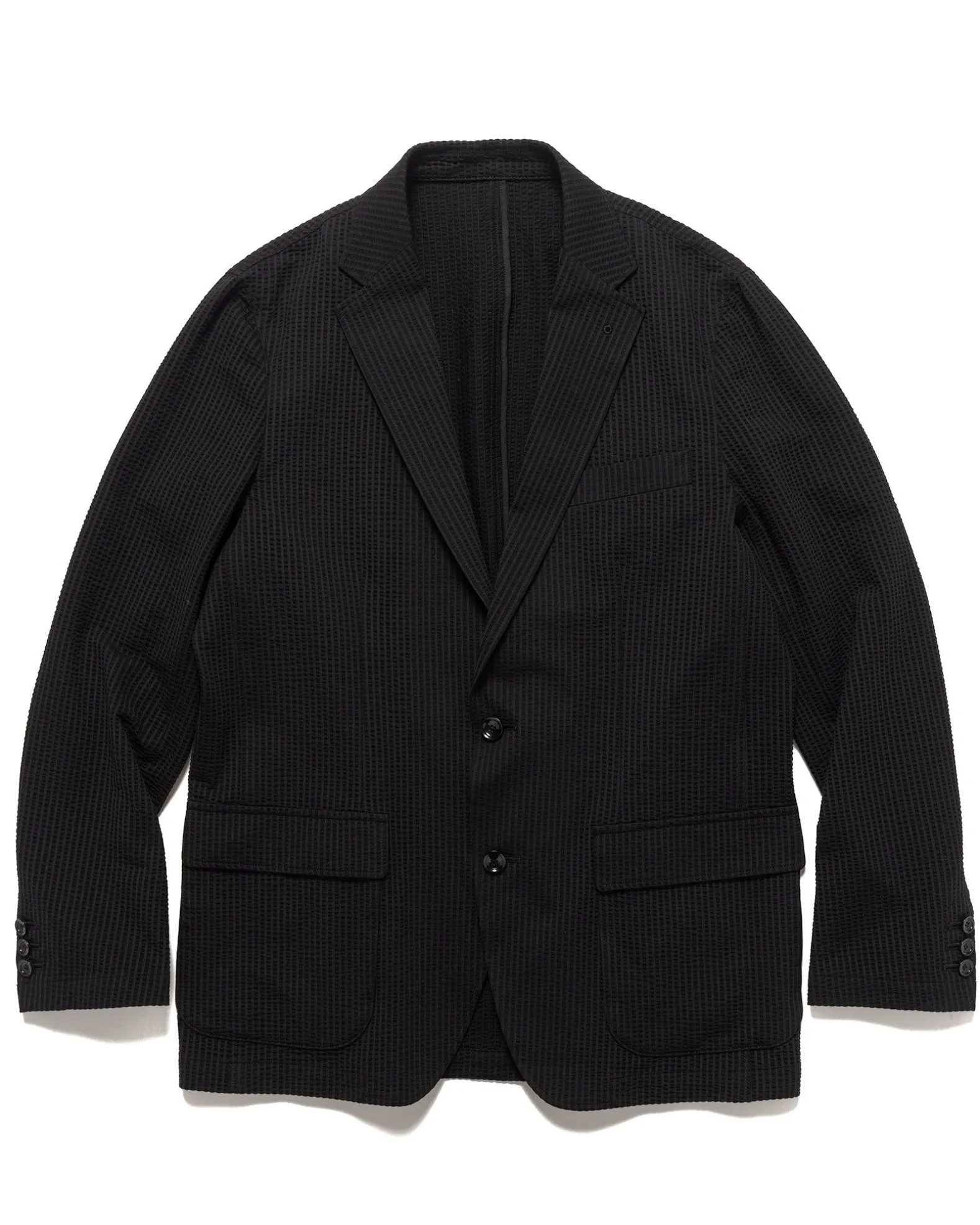 High Gauge Wave Stripe Standard 2Button Jacket Black