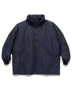 Hooded Down Sur Coat-C/Pe Moire Stripe Jq. Blue