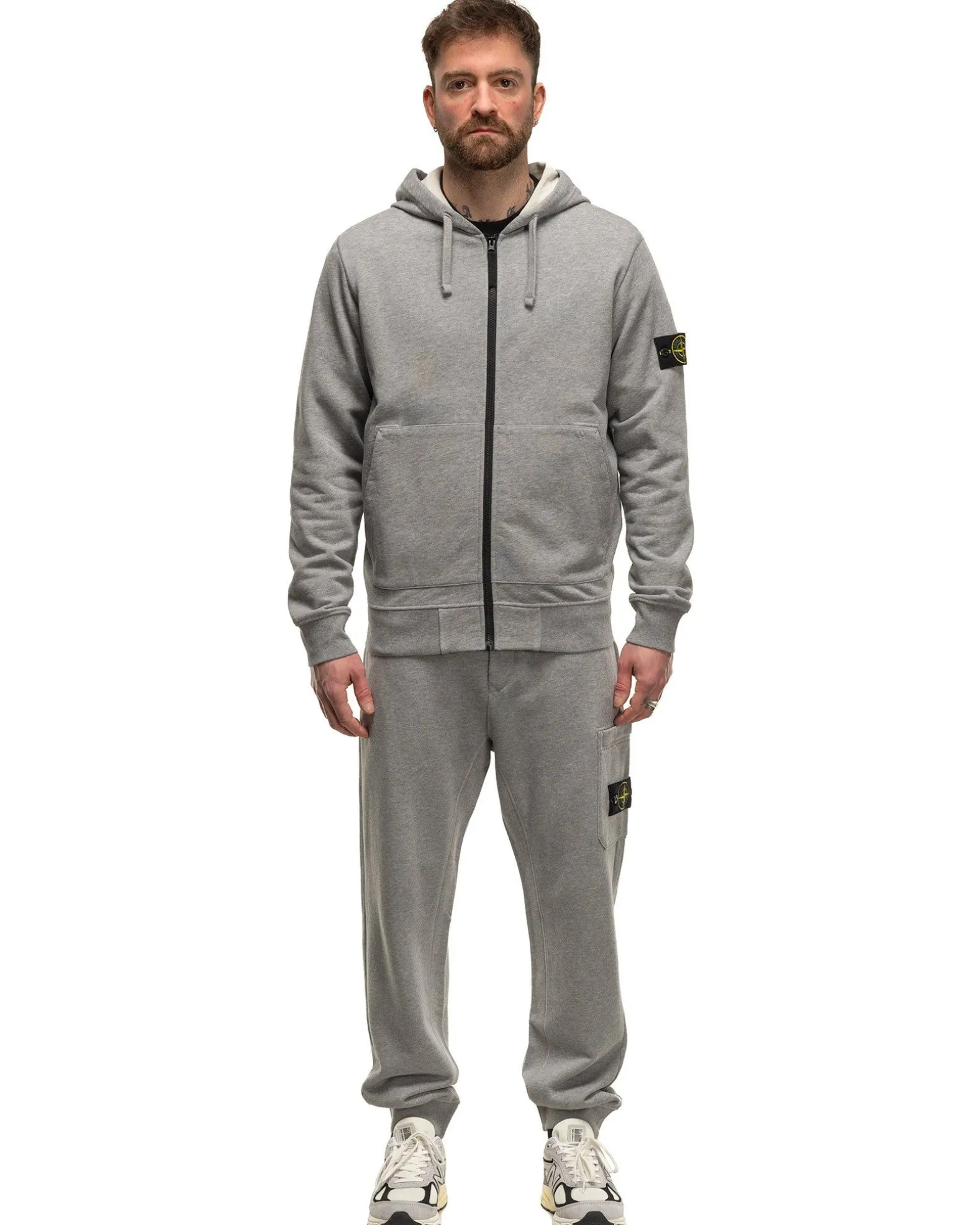 Hooded Track Top Melange Grey