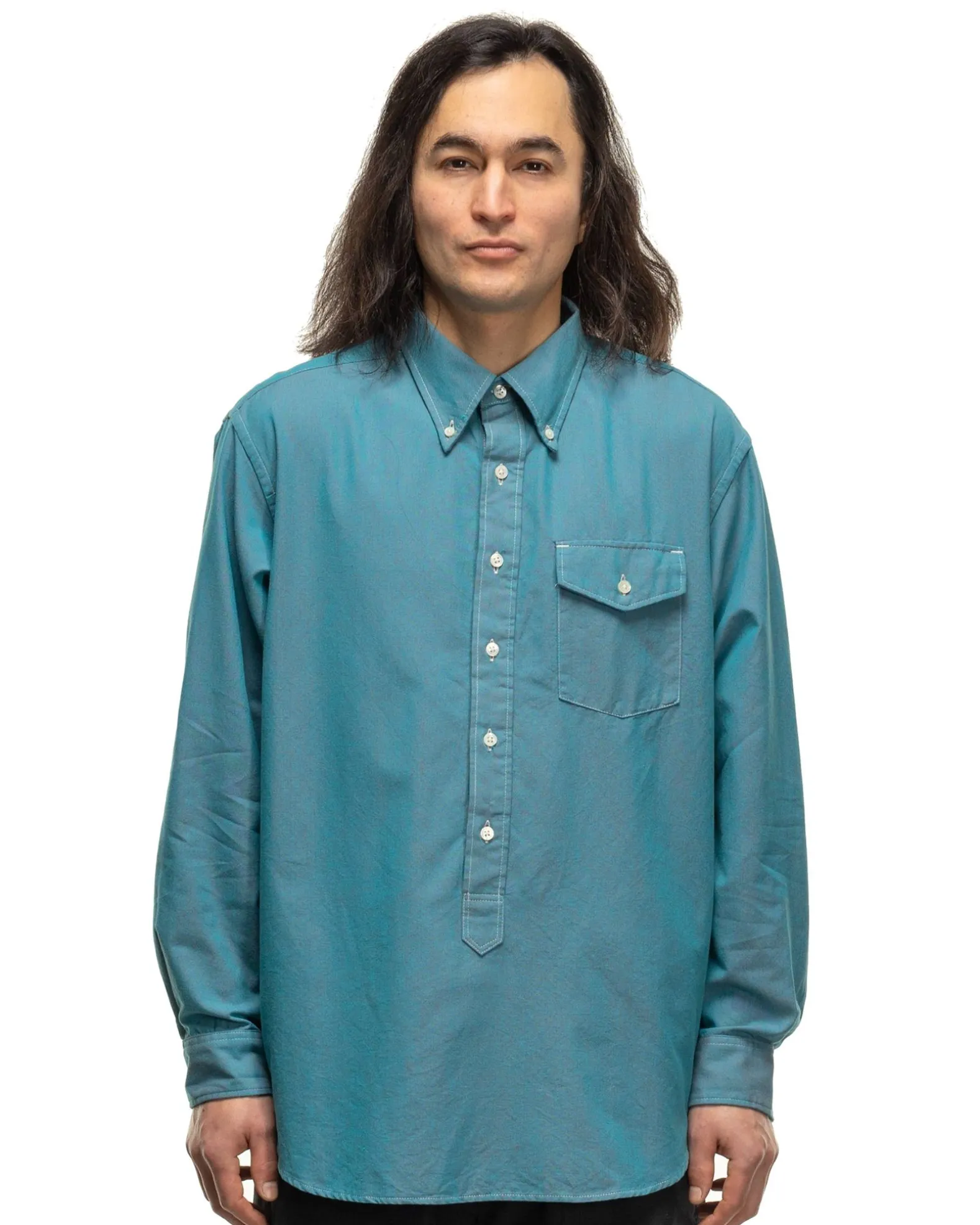 Ivy Bd Shirt Cotton Iridescent Jade