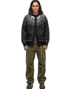 Jacquard Knit Cardigan Black