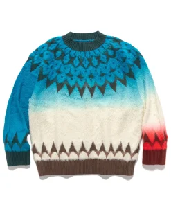 Jacquard Knit Pullover Blue