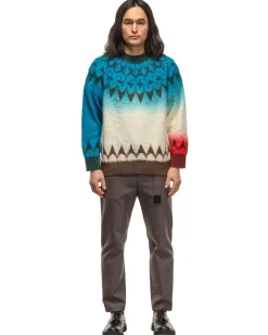 Jacquard Knit Pullover Blue