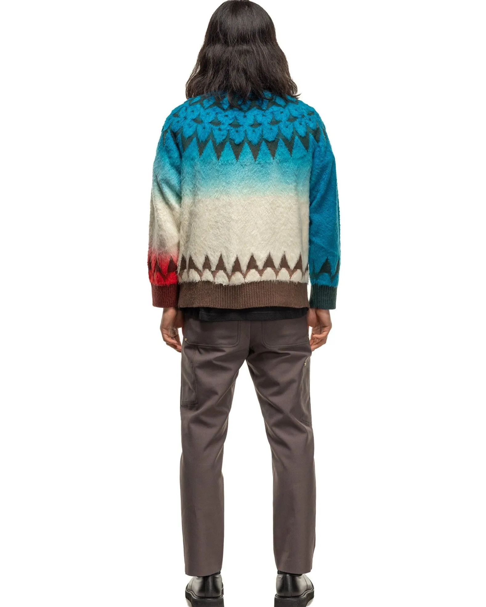 Jacquard Knit Pullover Blue