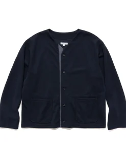 Knit Cardigan Diamond Poly Knit Dark Navy