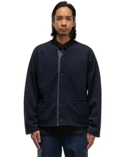 Knit Cardigan Diamond Poly Knit Dark Navy