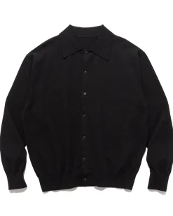 Knit Polo Cardigan Black