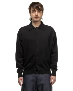 Knit Polo Cardigan Black