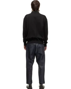 Knit Polo Cardigan Black