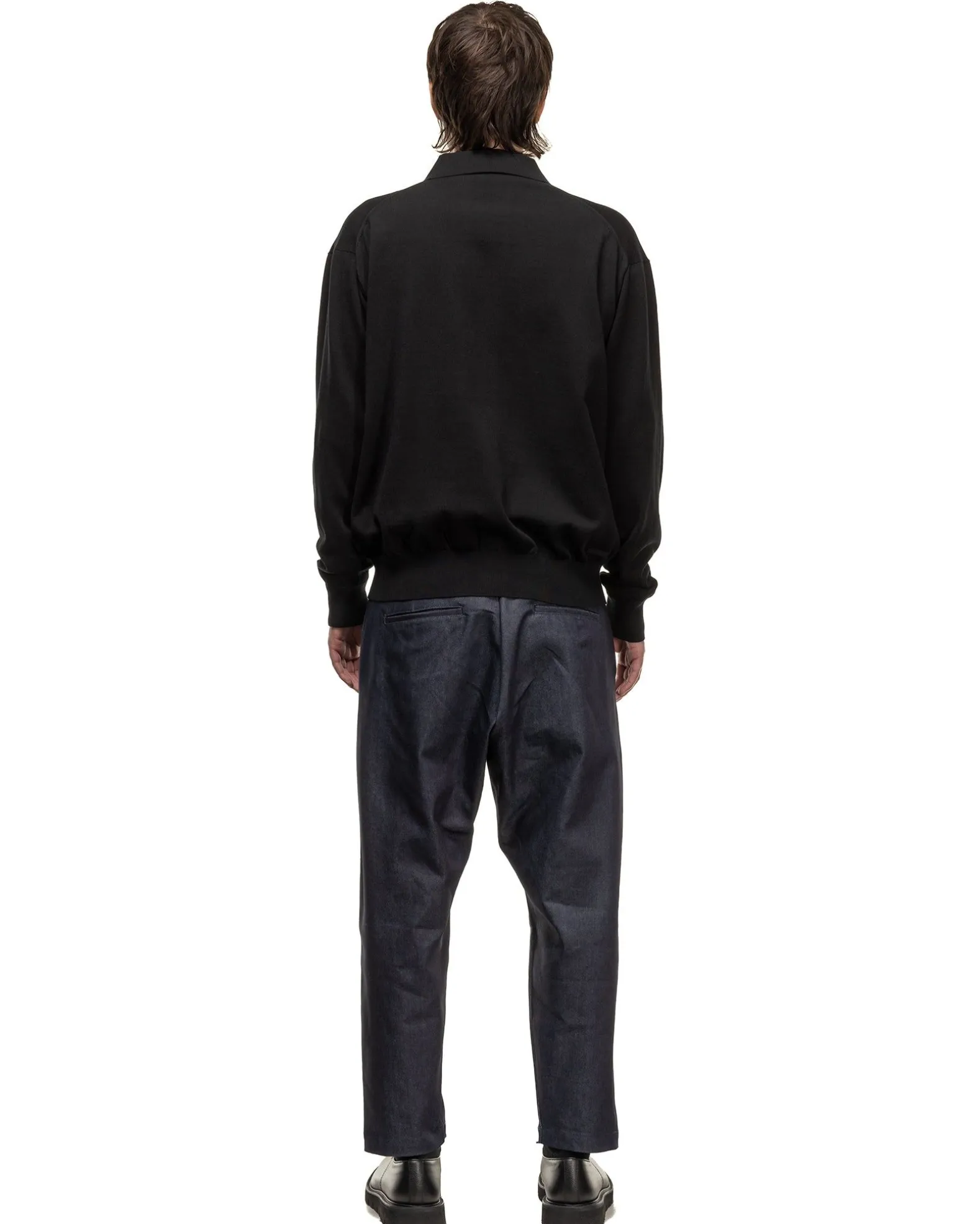 Knit Polo Cardigan Black