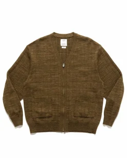 Knit Zip Cardigan Olive