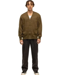 Knit Zip Cardigan Olive