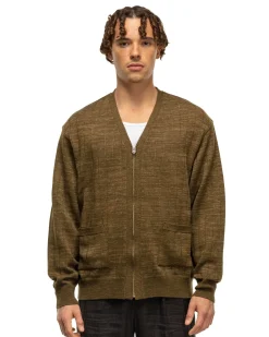 Knit Zip Cardigan Olive