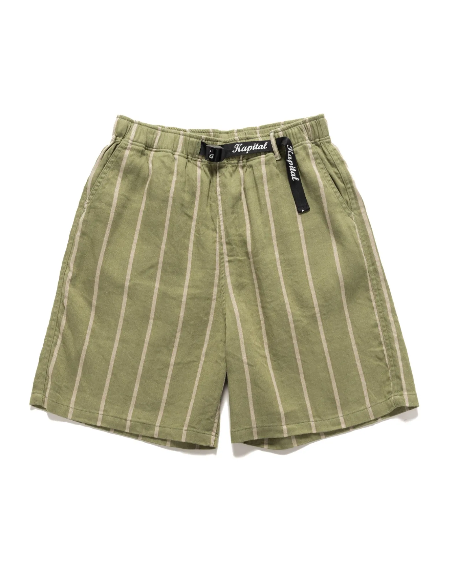 Linen Phillies Stripe Easy Shorts Khaki