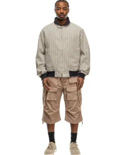 Ll Jacket Cotton Seersucker Navy/ Natural