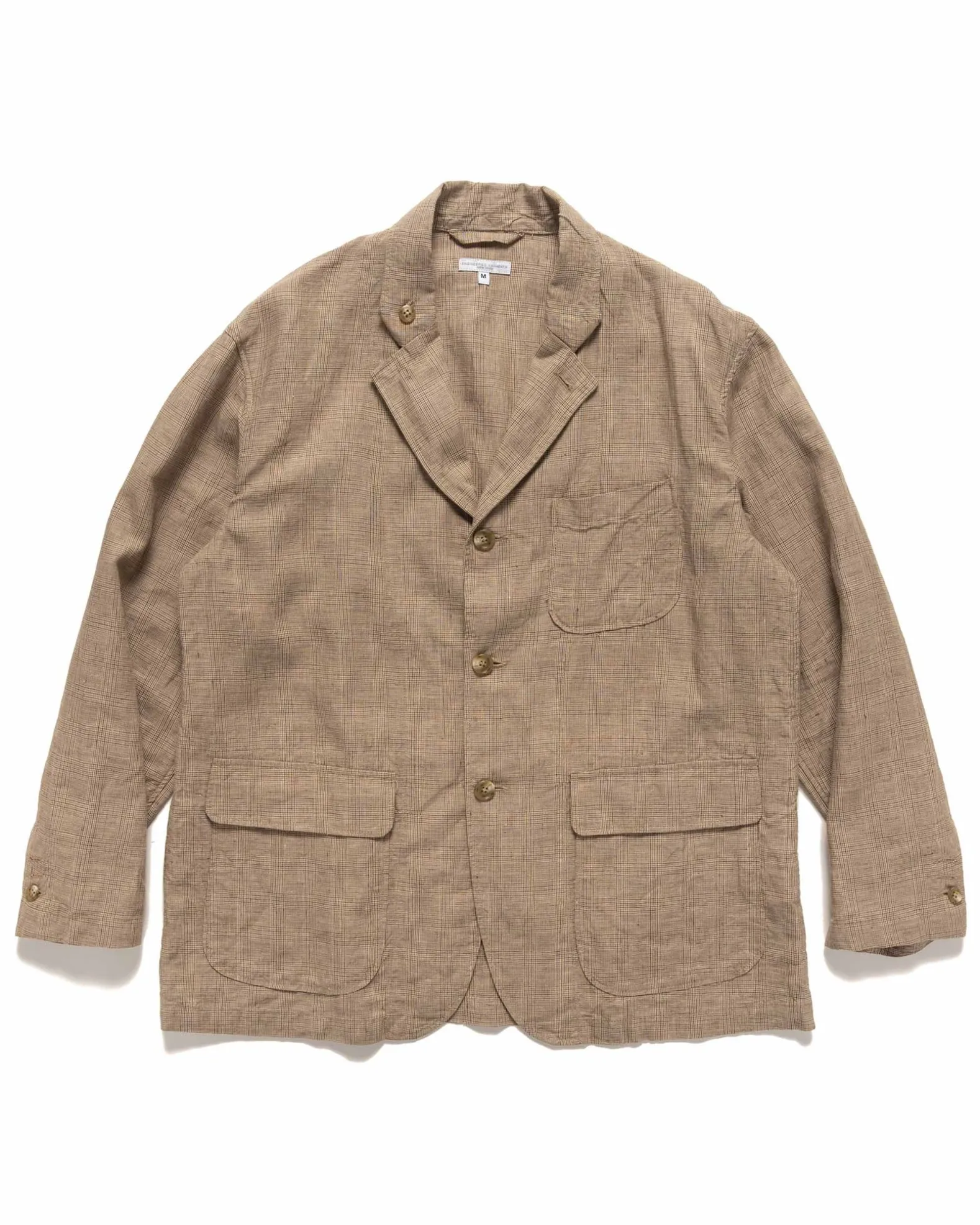 Loiter Jacket Linen Glen Plaid Beige