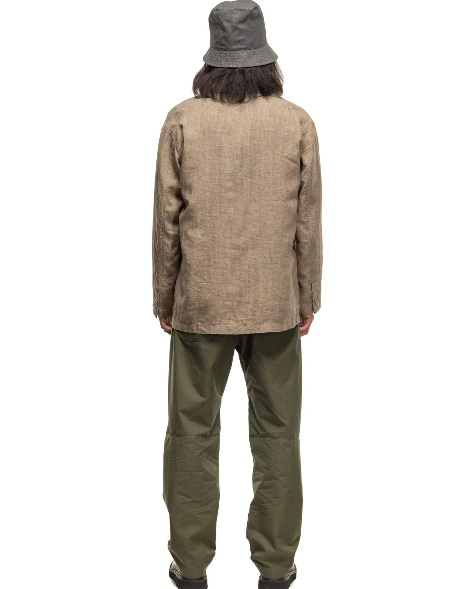 Loiter Jacket Linen Glen Plaid Beige