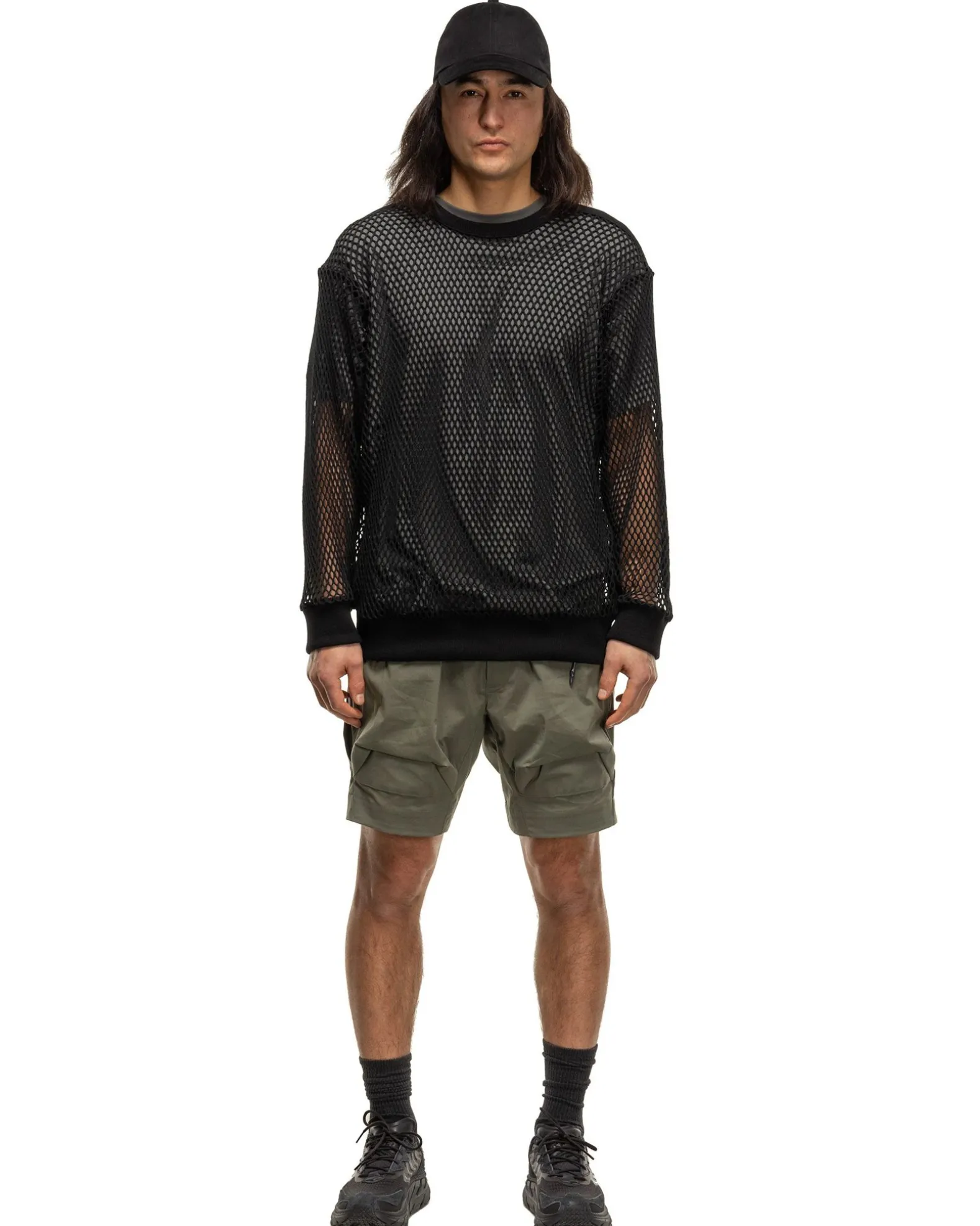 Lt-Cb101 Mesh Crew Neck Black