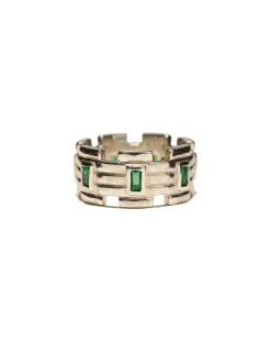 Lui Link Stone Ring Silver 925/Emerald
