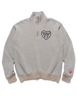 Military Half-Zip Sweatshirt Grey