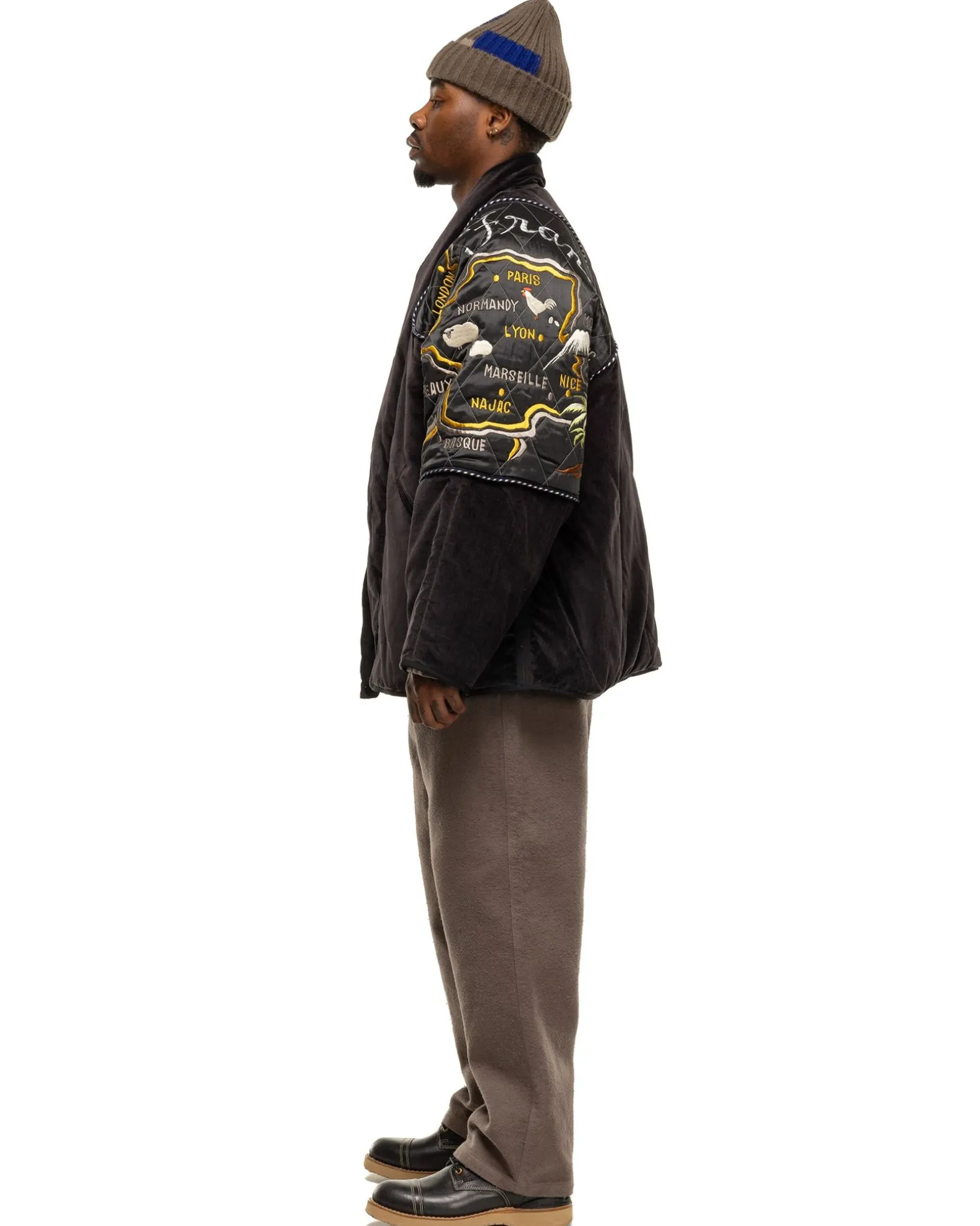Napped Heat-Corduroy Easy Pants Grey