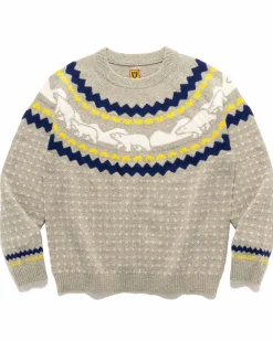 Nordic Jacqurd Knit Sweater Grey