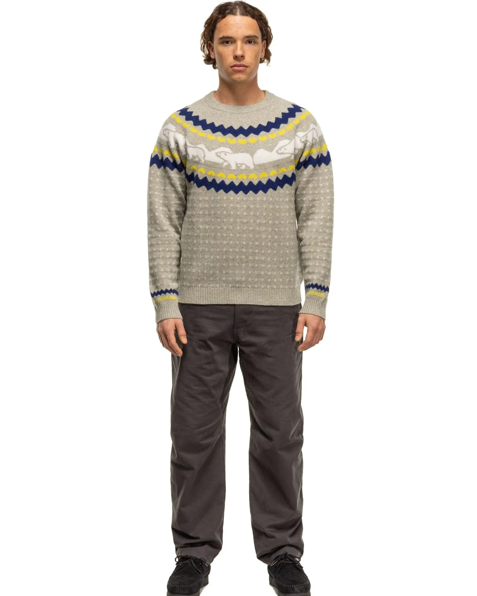 Nordic Jacqurd Knit Sweater Grey