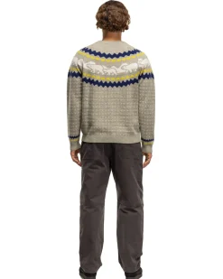 Nordic Jacqurd Knit Sweater Grey