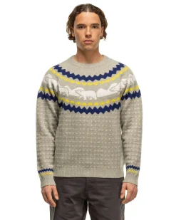 Nordic Jacqurd Knit Sweater Grey