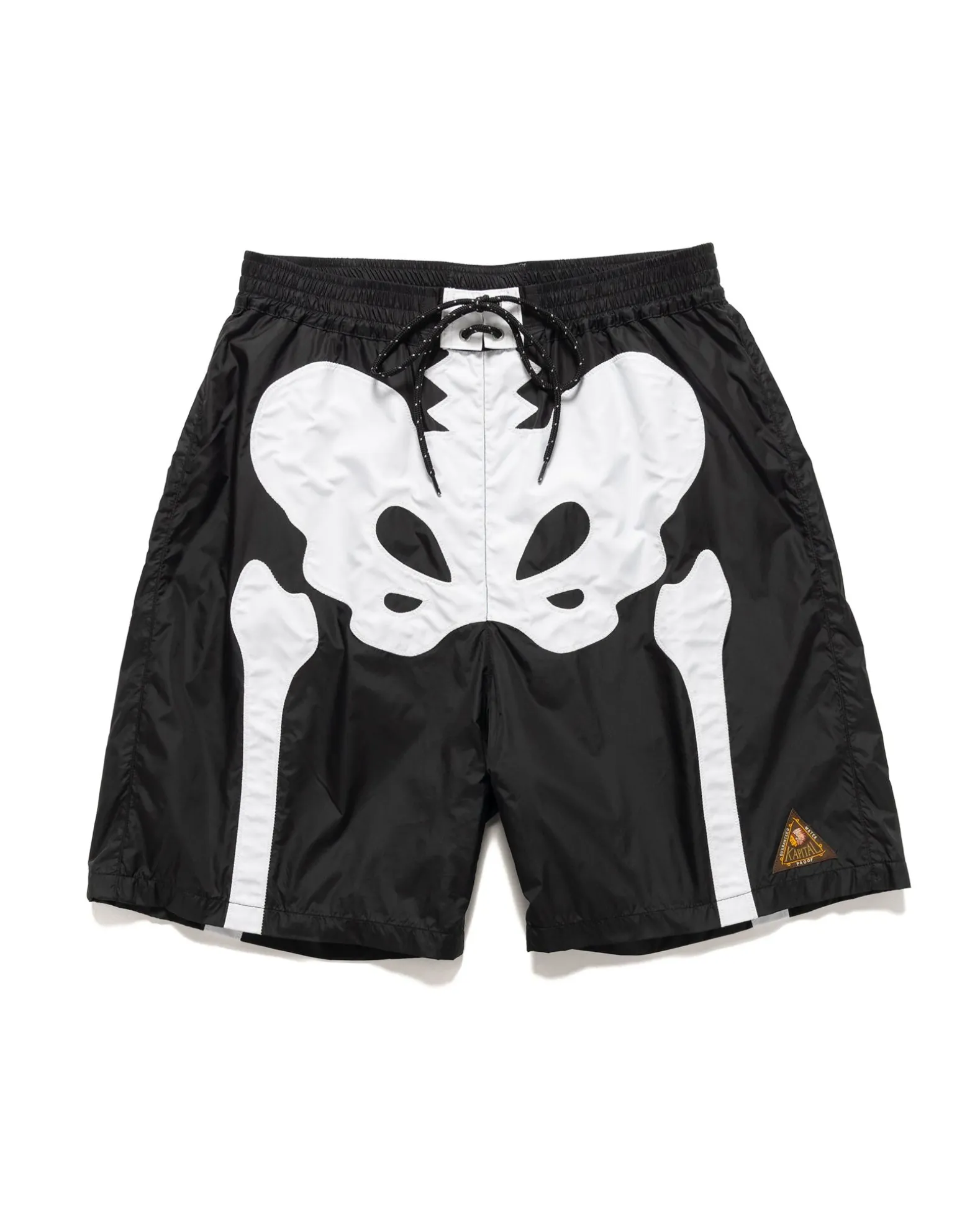 Nylon Bone Swim Trunks Black