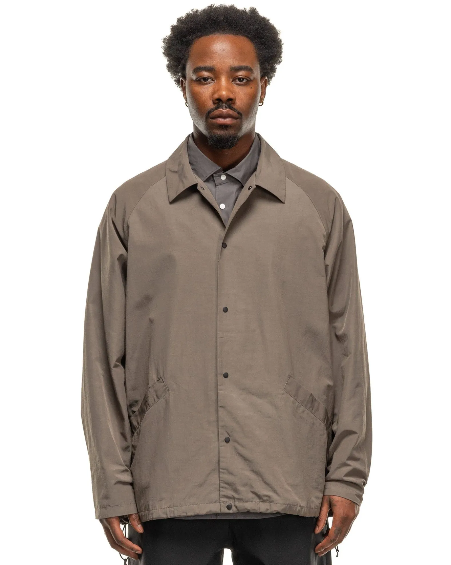 Nylon Coach Jacket Taupe Gray