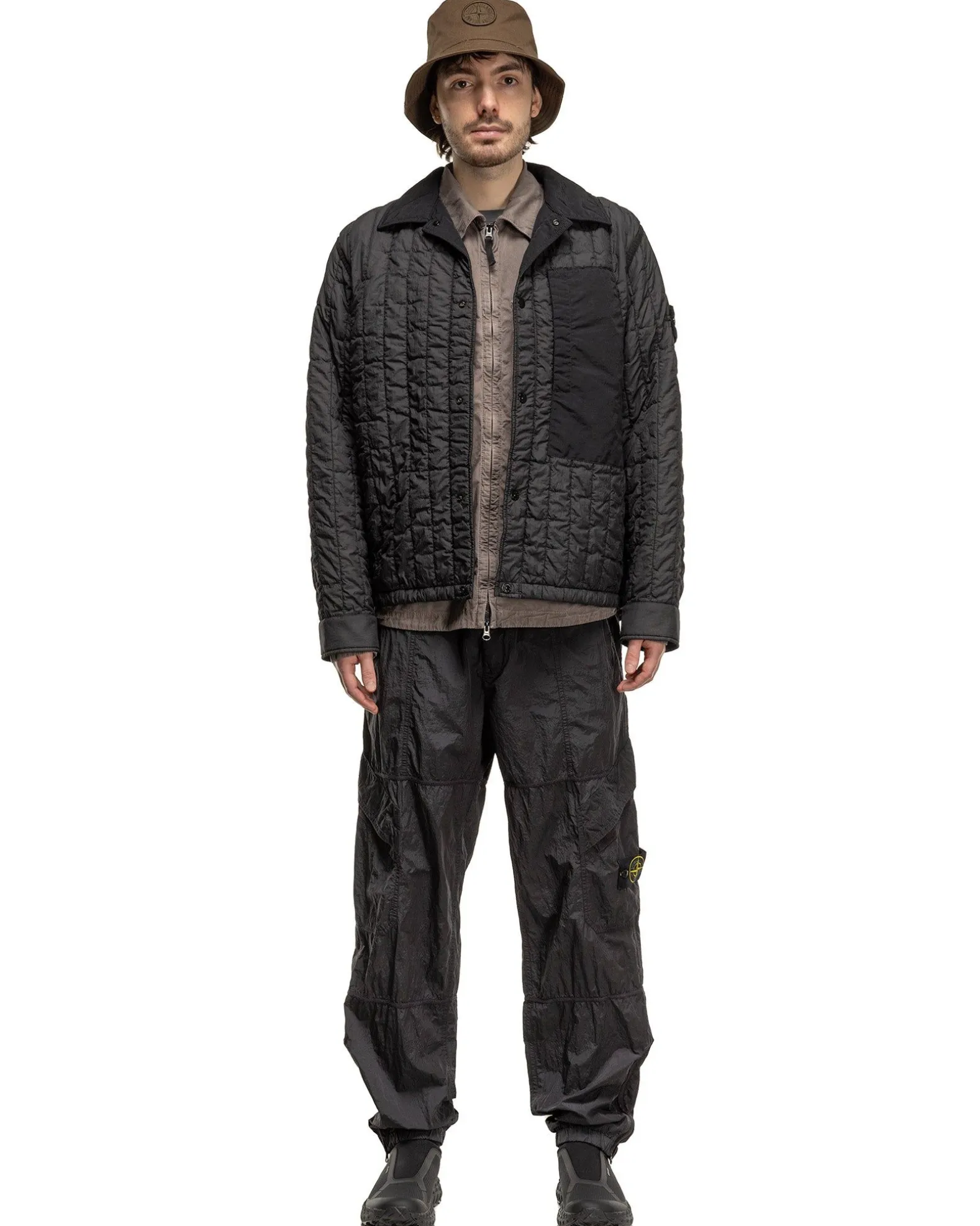 Nylon Metal In Econyl® Regenerated Nylon Loose Fit Cargo Pants Charcoal